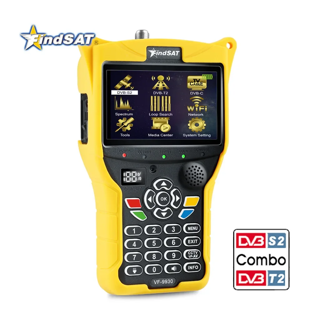 VF9930 كومبو جهاز استقبال التلفزيون الرقمي FindSAT يدعم إشارات DVBS S2 T2 C AHD لمعدات اختبار CCTV #4