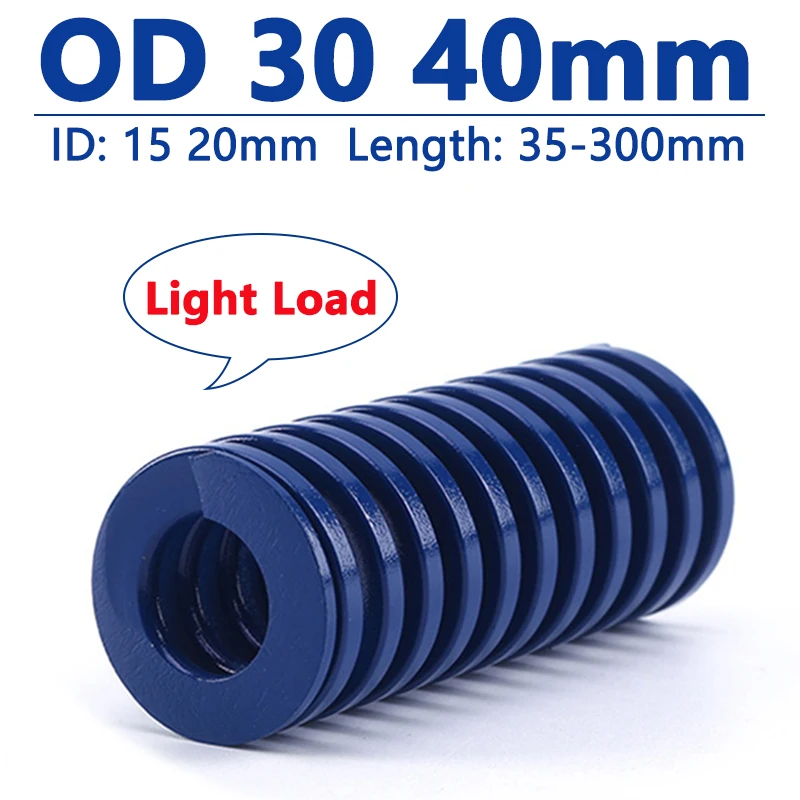 

1pc OD 35mm 40mm Blue Light Load Die Mold Spring Compression Spring Steel Rectangular Spring Length 35 40 45 50 55 60 65-300mm