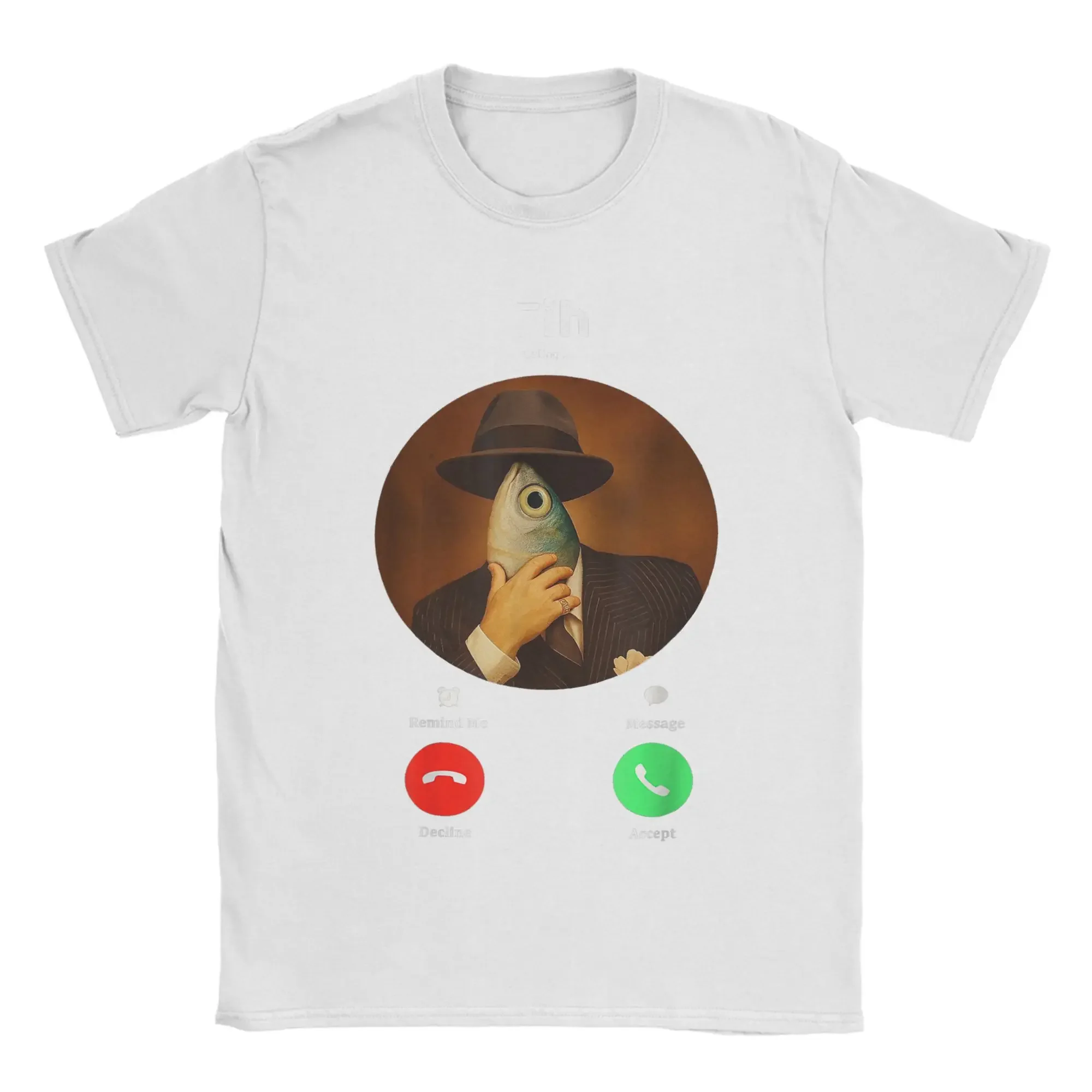 Fih Calling Meme T Shirt Summer Funny Fish Incoming Call Humor T-Shirts Tee Shirt for Short-Sleeved Casual Tops Women Clothing