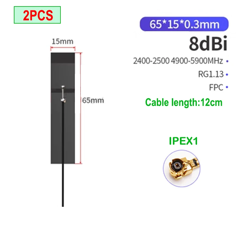 eoth 2pcs PCB/FPC soft board 5.8 Ghz 2.4ghz Dual Band iot wifi Antenna Built-in Bluetooth patch gain antenna ipex 1 8dbi