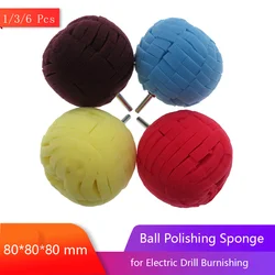 80mm Auto Wheel Polishing Sponge Used for Electric Drill Burnishing Ball Polishing Car Hub Buffing Sponge for Cleaning Car Body