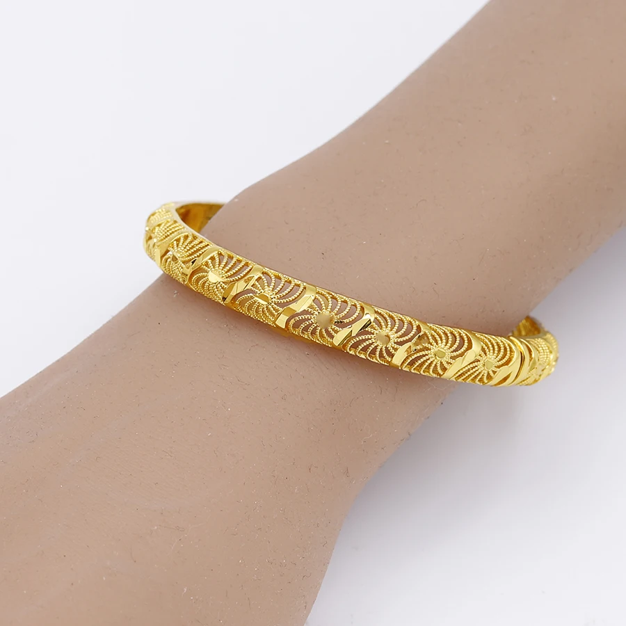 1PCS Middle East Ethiopia Hollow Pattern Bracelet Dubai Women's Fashion Jewelry Ethiopia Bridal Wedding Gift