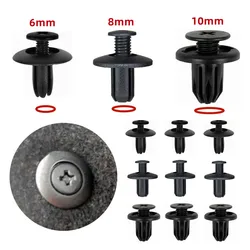 8mm 6mm 10mm Hole Car Mudguard Bumper Rivet Fastener Auto Push Pin Fender Trim Panel Screw Clips For Toyota Honda Mazda Nissan