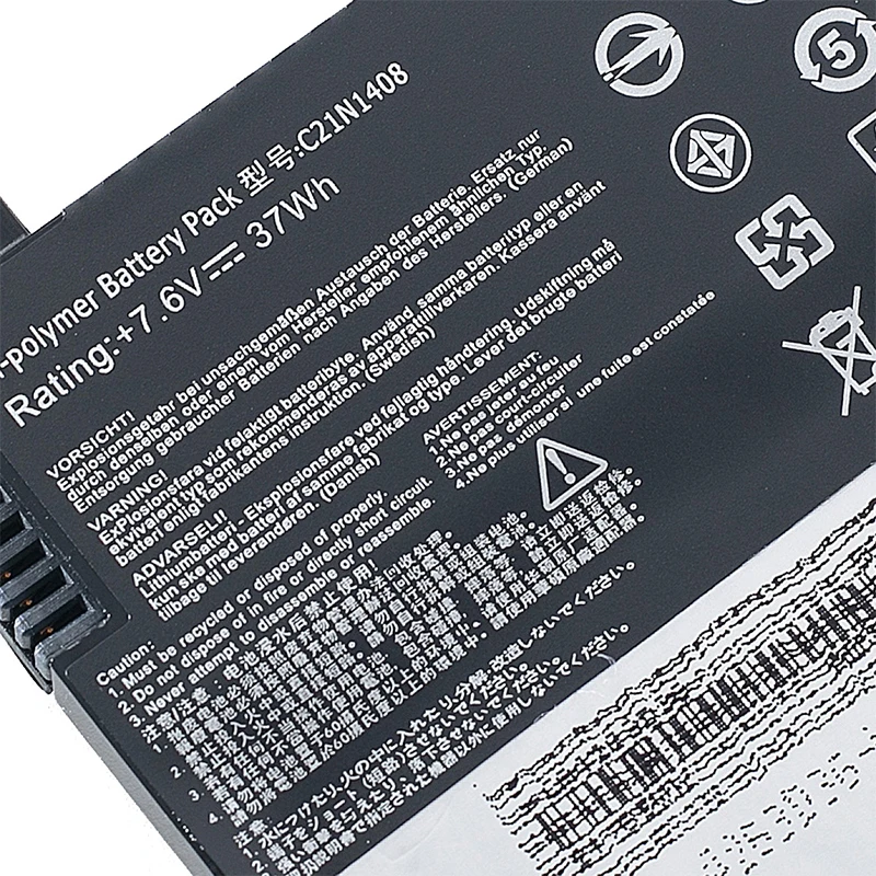 SOMI C21N1408 Bateria do portátil لـ ASUS، 7.6V، 4868mAh، 37Wh، K555U، V555L، V555U، V555LB، VM590L، MX555، X555U، X555UQ، X555