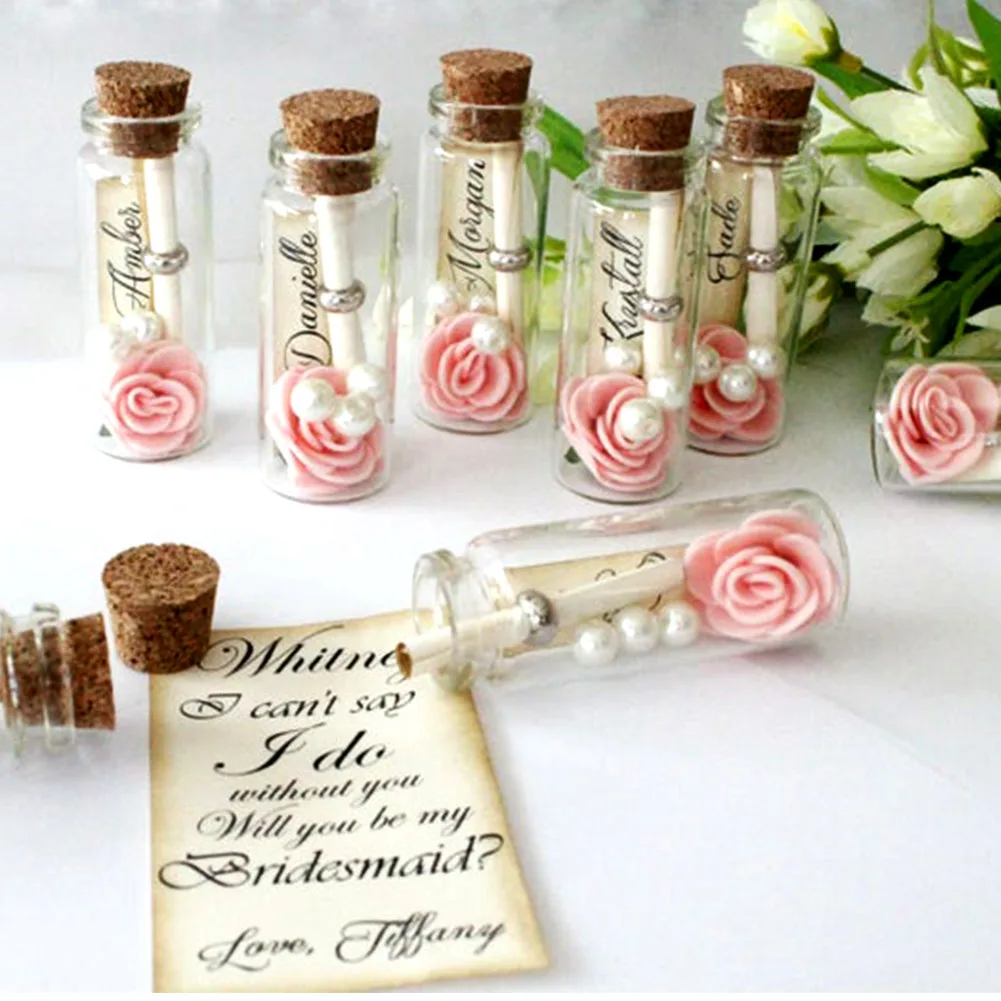 25ML Mini Glass Bottle with Cork Clear Wish Bottle Hanging Decoration Wedding Centerpiece Favors Glass Bottle Jar Wedding Decor