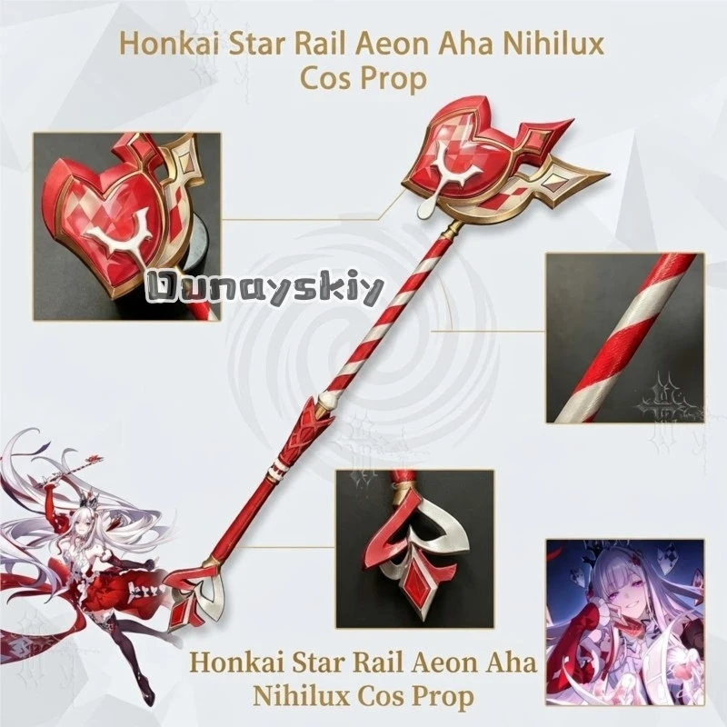KS*22Halloween Honkai Star Rail Aeon Aha Nihilux New Form Cos Prop Mask And Staff Anime Convention Cosplay Accessory Christmas view 3