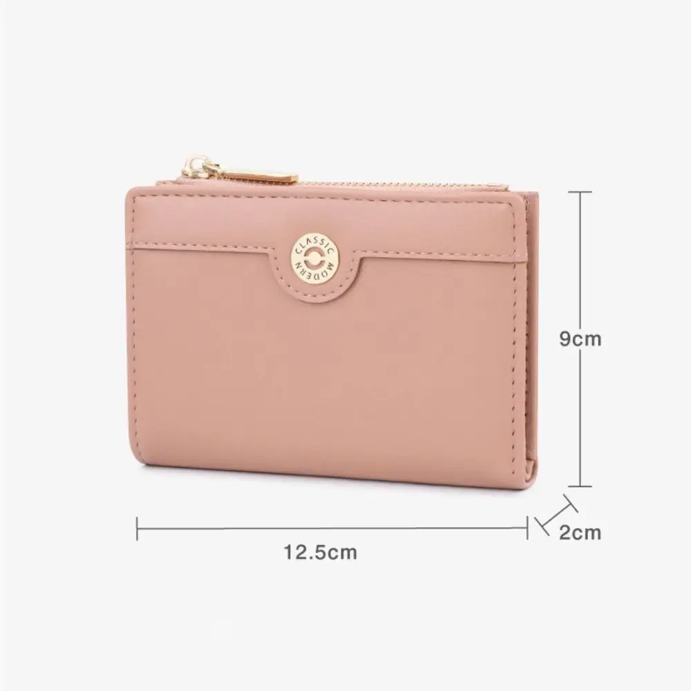 แบบพกพา PU หนังกระเป๋าสตางค์สั้น Hasp ซิปกระเป๋าสตางค์ Slim บัตรเครดิตสําหรับชายหญิง