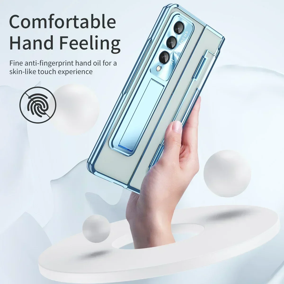 For Samsung Galaxy Z Fold 6 5 4 3 Phone Case Electroplated Phantom Flat Hinge Fine Hole Wireless Charging ZFold6 Protective Case