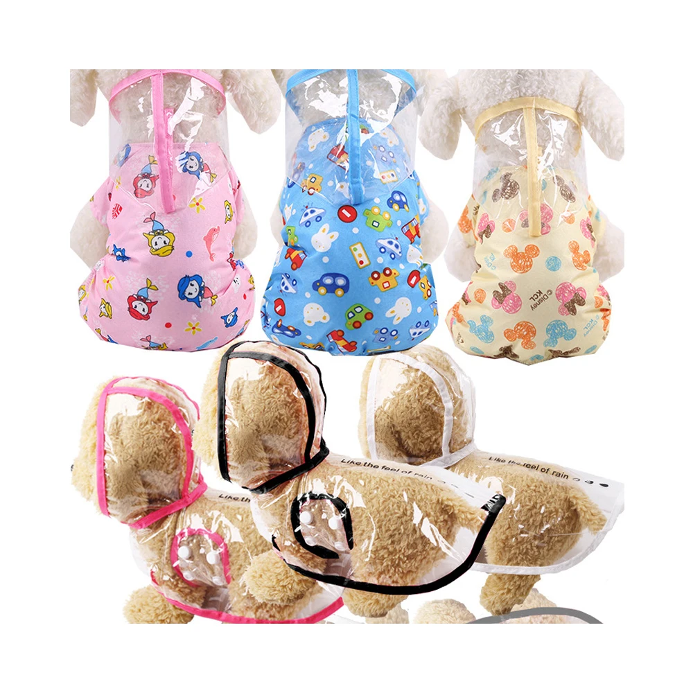 

Fashion Pet Clothes Transparent Pet Dogs Raincoat PVC Waterproof Rain Coat Pets Small Dog Raincoats Clothing Small Dogs Clothing