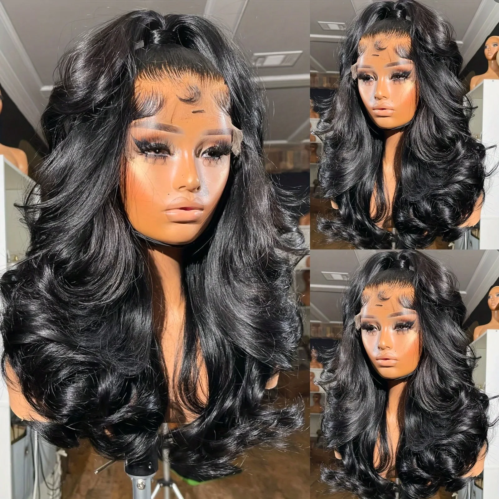 30 34 pulgadas 13x4 onda del cuerpo HD peluca frontal del cordón del cabello humano 13x6 pelucas del cabello humano de la onda del cuerpo para las mujeres negras