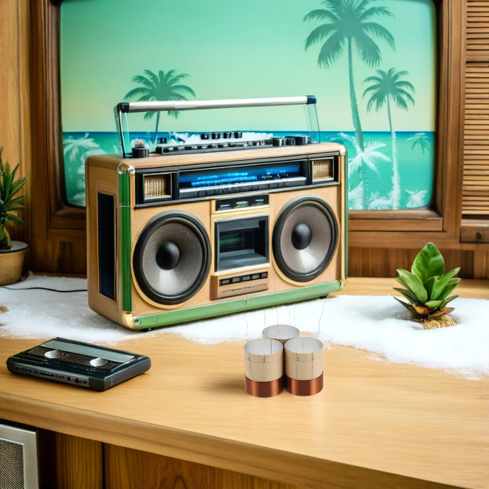 

3Pcs Copper Voice Coil 25.5mm 1 Inch for Woofer Replacement Pure Copper Wire Speaker Repair Kit Stable Resistance Bass Speaker