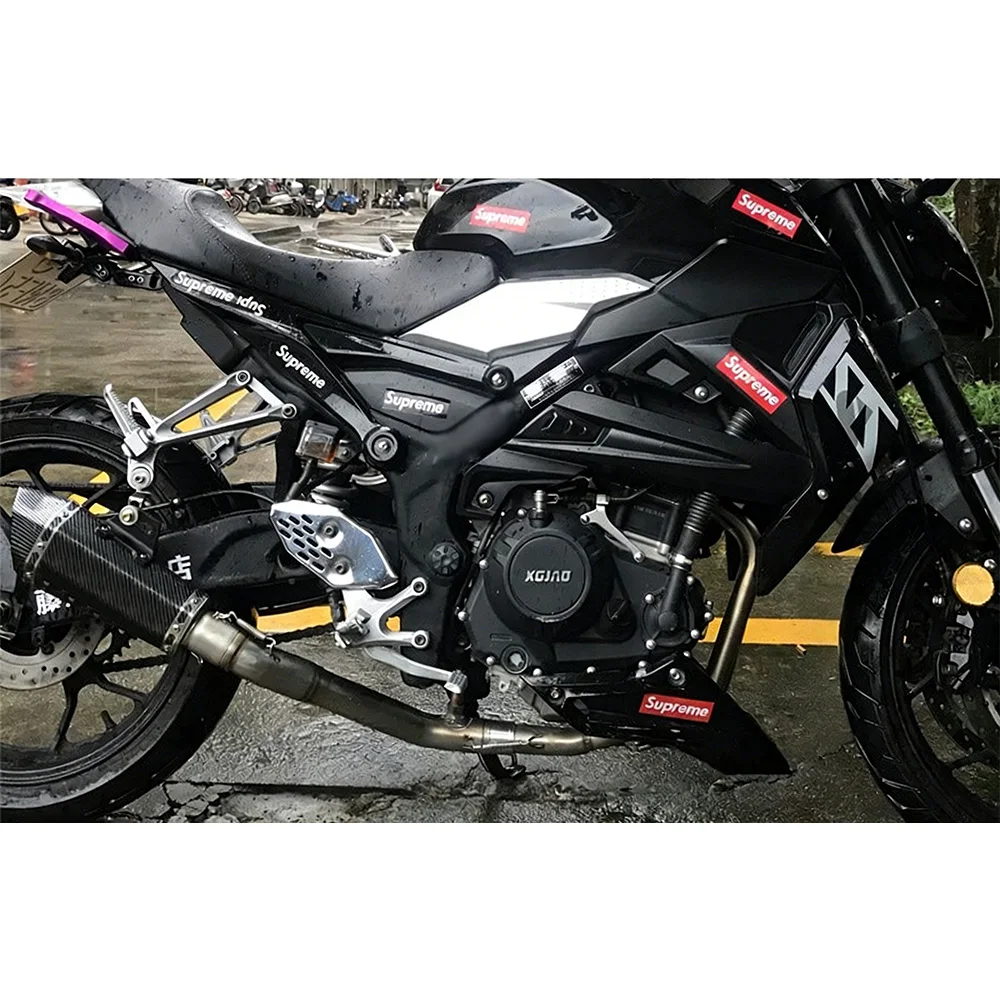 Auspuffsysteme für Yamaha MT-03 YZF R3 2015-2022 Komplettes System Auspuffendrohre Schwarzes Vorderes Verbindungsrohr Auspuffrohre – Detail 4