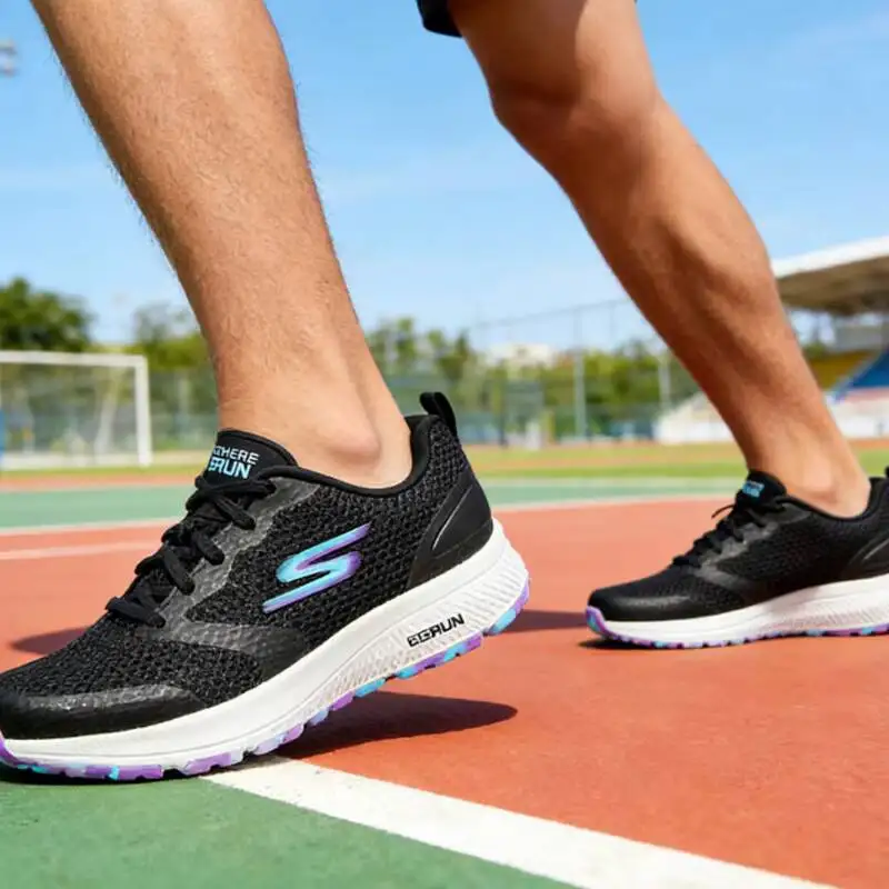 skechers-women-go-run-consistent-running-shoes-lightweight-breathable-black-lavender-128292-bklv-latest-model