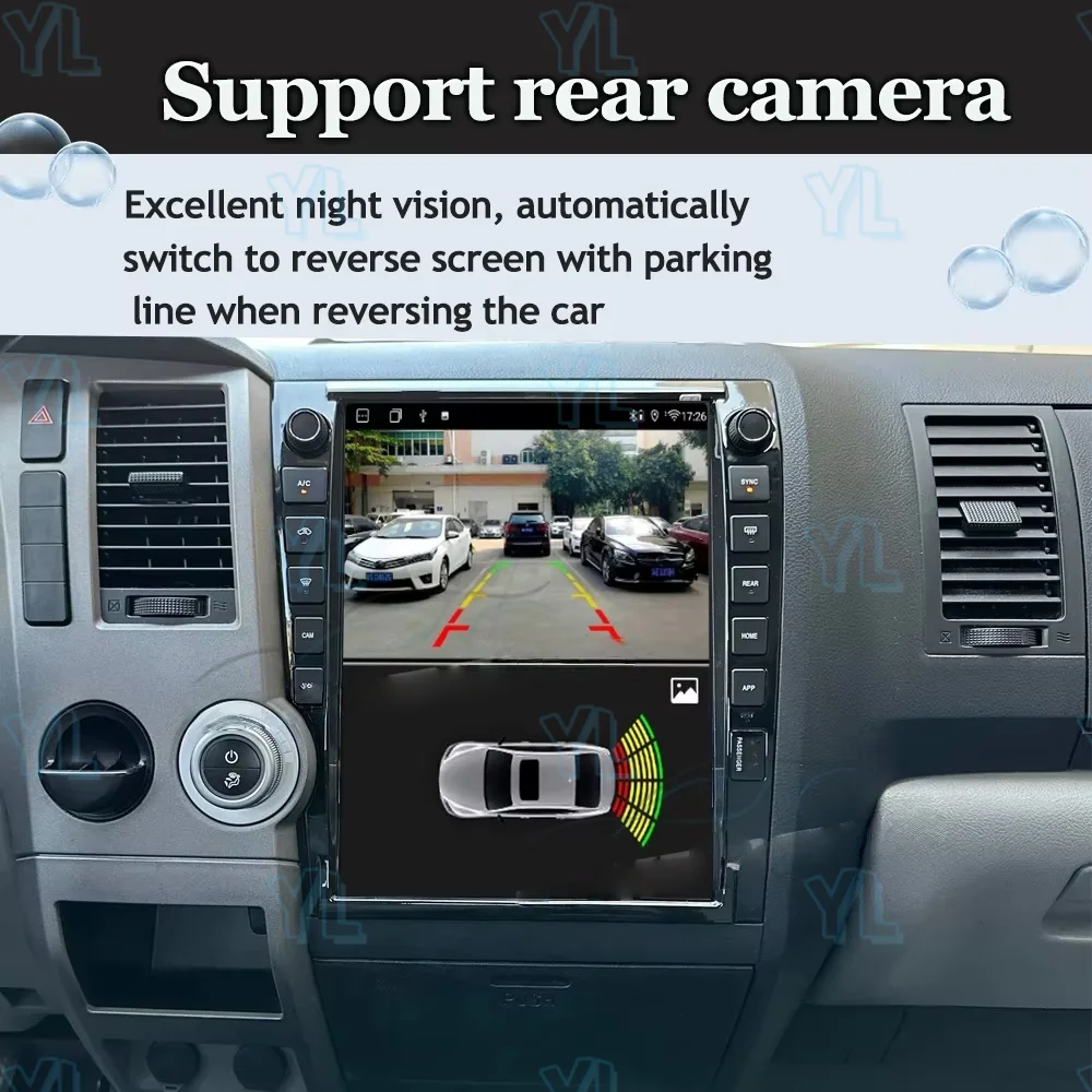 YLL ترقية جديدة أندرويد 13.0 السيارات Carplay لتويوتا تندرا 2007 ~ 2013 سيارة الوسائط المتعددة راديو السيارات لتحديد المواقع والملاحة رئيس وحدة
