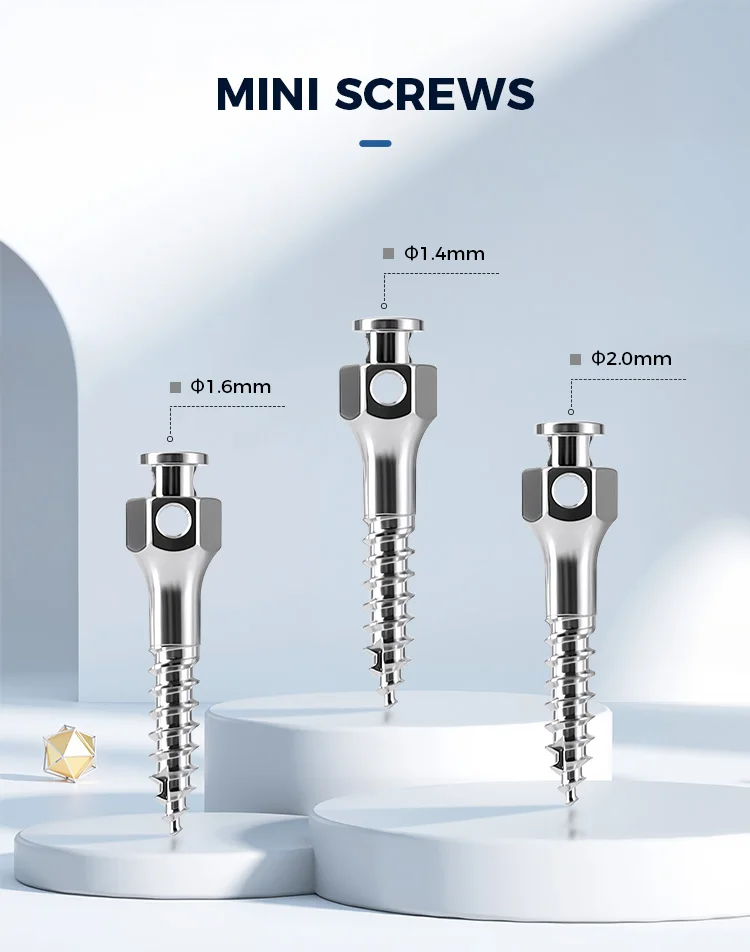 AZDENT Dental Orthodontic Mini-Schraube Sterile Titanlegierung Selbstbohrende Gewindeschrauben Implantat-Mikroschrauben Zahnmedizin – Detail 10