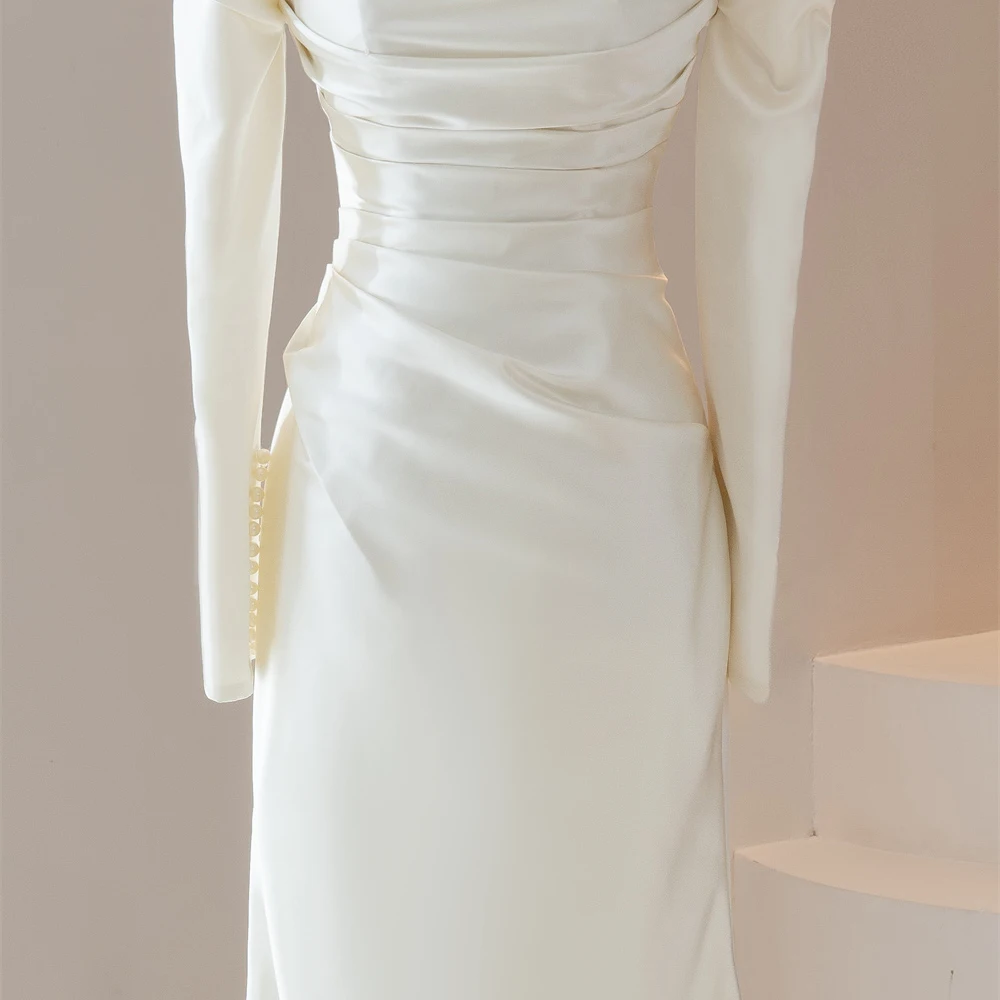 Jancember robe de mariée à manches longues perlée a-ligne robes de mariée pour les femmes 2025 luxe paillettes robe de mariée vestidos novias boda