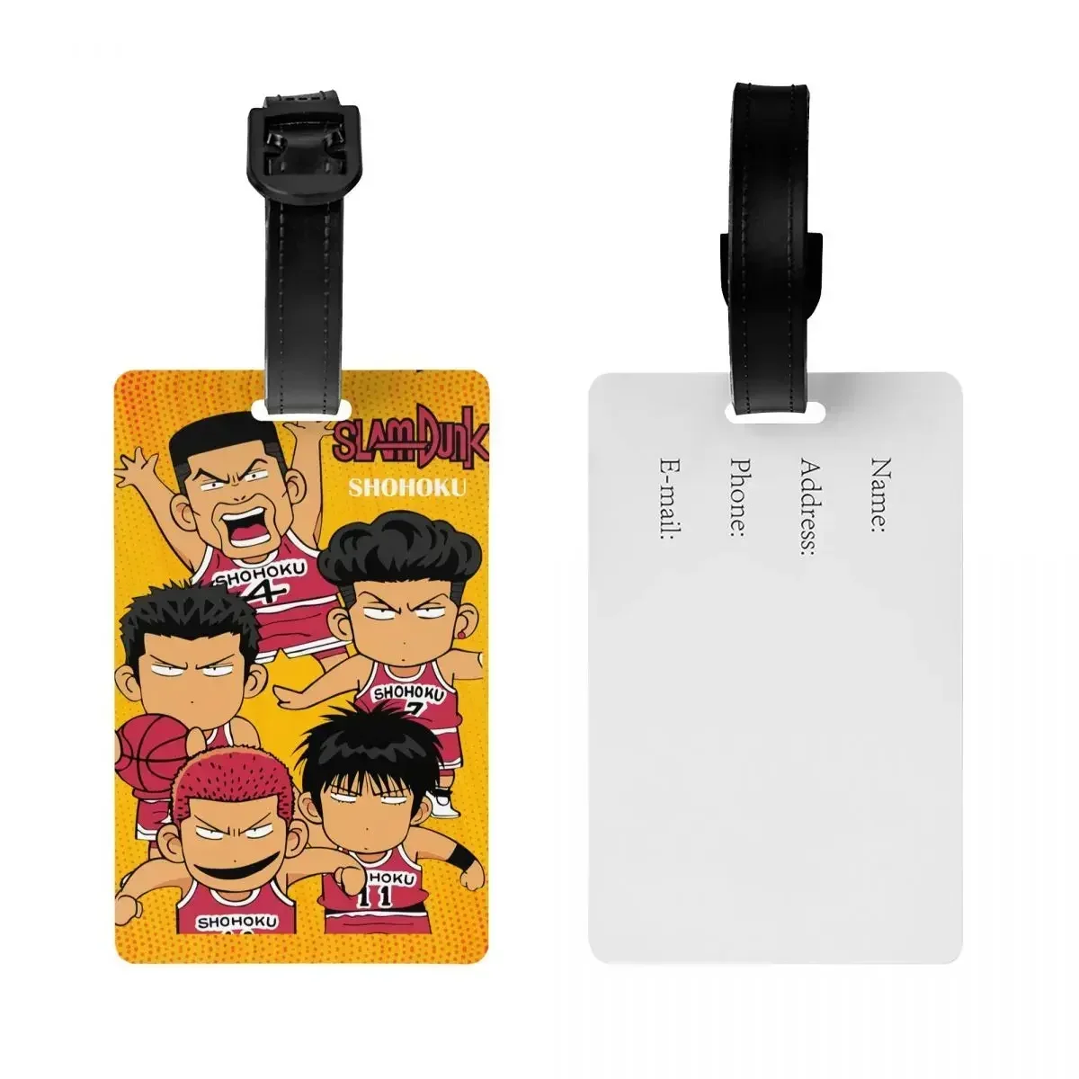 Custom Cartoon Basketball Anime Slam Dunk Luggage Tag Privacy Protection Baggage Tags Travel Bag Labels Suitcase