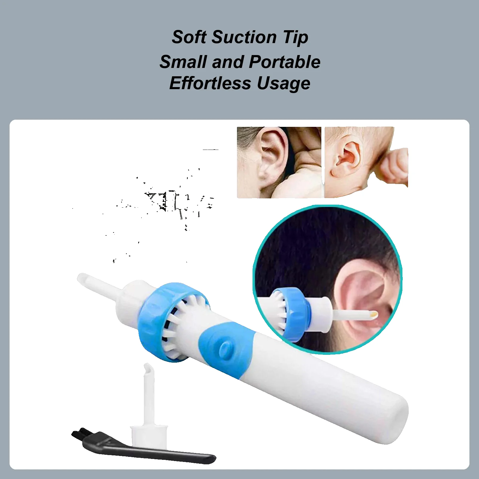 

Ушной серы. Нежный безопасный очиститель и инструмент для чистки ушей. Компактный портативный набор для промывки ушей. Эффективное удаление ушной серы.