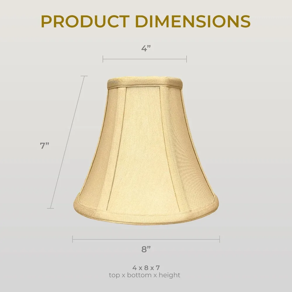 مجموعة غطاء مصباح الجرس الأساسي بمشبك دائري مكونة من 2، 4 × 8 × 7.25 بوصة، لمسة نهائية ذهبية عتيقة، تصميم جرس حقيقي