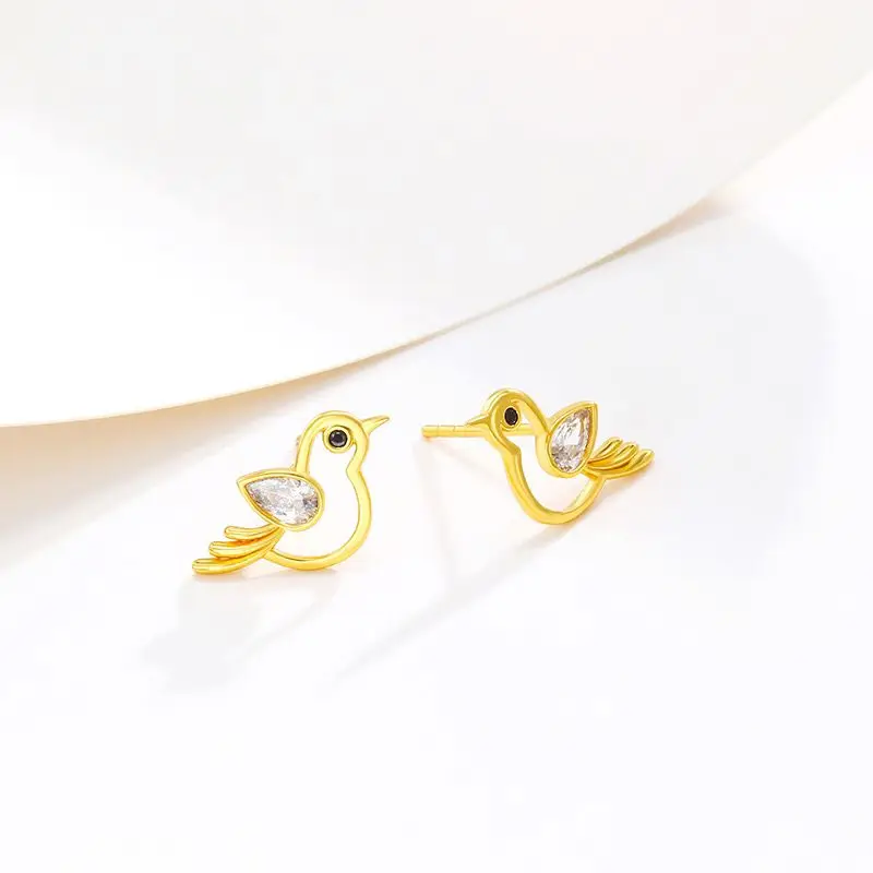 أقراط زركون جميلة للحمام للنساء ، مجوهرات أنيقة ، مطلية بالذهب الخالص ، خالية من النيكل ، سعر الجملة #3