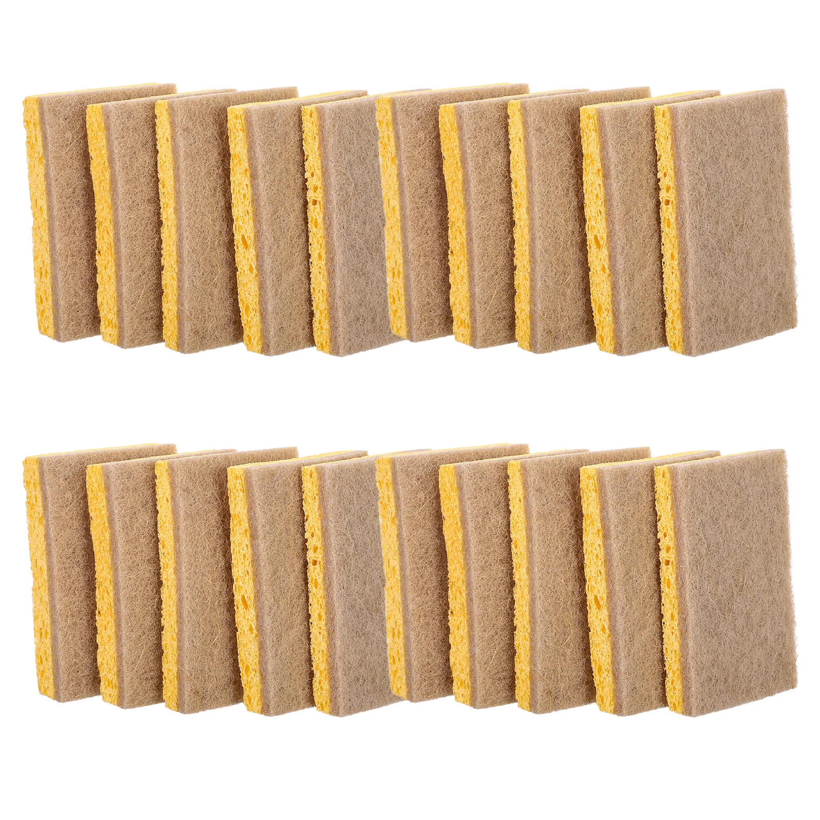 

20pcs Wood Pulp Sponges Kitchen Scrubbers Natural Dishwashing Sponge For Plates Bowls Pots Utensil Cleaner Scouring Pads Home