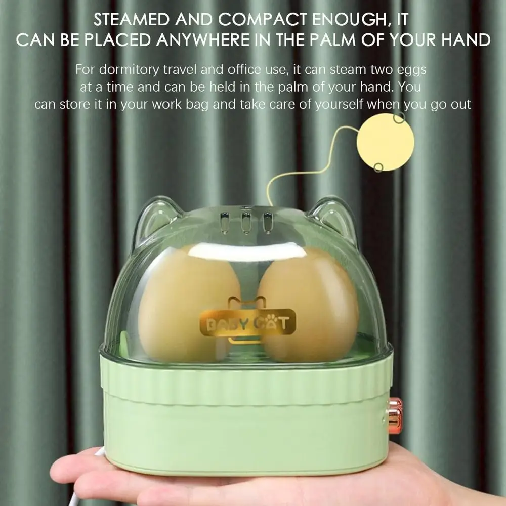 Automatic Power Off Egg Boiler Machine Egg Poacher Food Steamer Electric Boiled Egg Maker Cat Shape Egg Cooker Home Kitchen