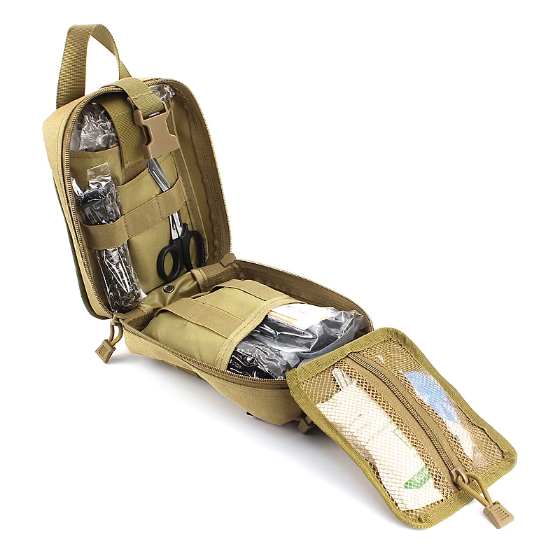 Mochila de bolsillo de camuflaje al aire libre, bolsa de viaje multifuncional Oxford, kit de primeros auxilios impermeable, mochila de emergencia deportiva