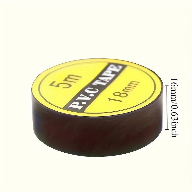 5 Rolls of High-Temperature Resistant Black Electrical Insulation Tape | Industrial-Grade Durable and Flexible Material | Suita