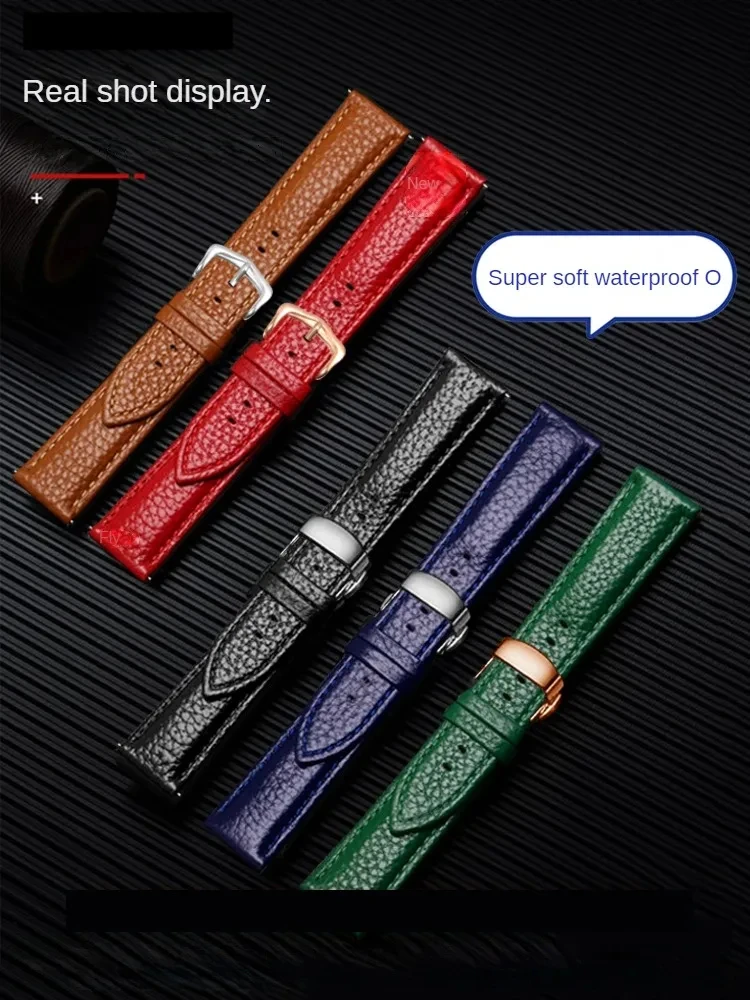The Leather Strap Is Compatible with The Alternative Cartier Tank Tank Pebbled Dumont Sandoz Butterfly Buckle Belt