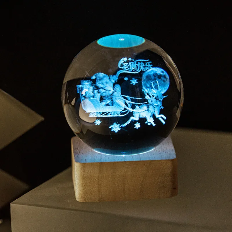 3D Crystal Ball Luminous Galaxy Solar System Rain Cloud Series Crystal Ball Nightlight Carved Bedroom Decoration Birthday Gift