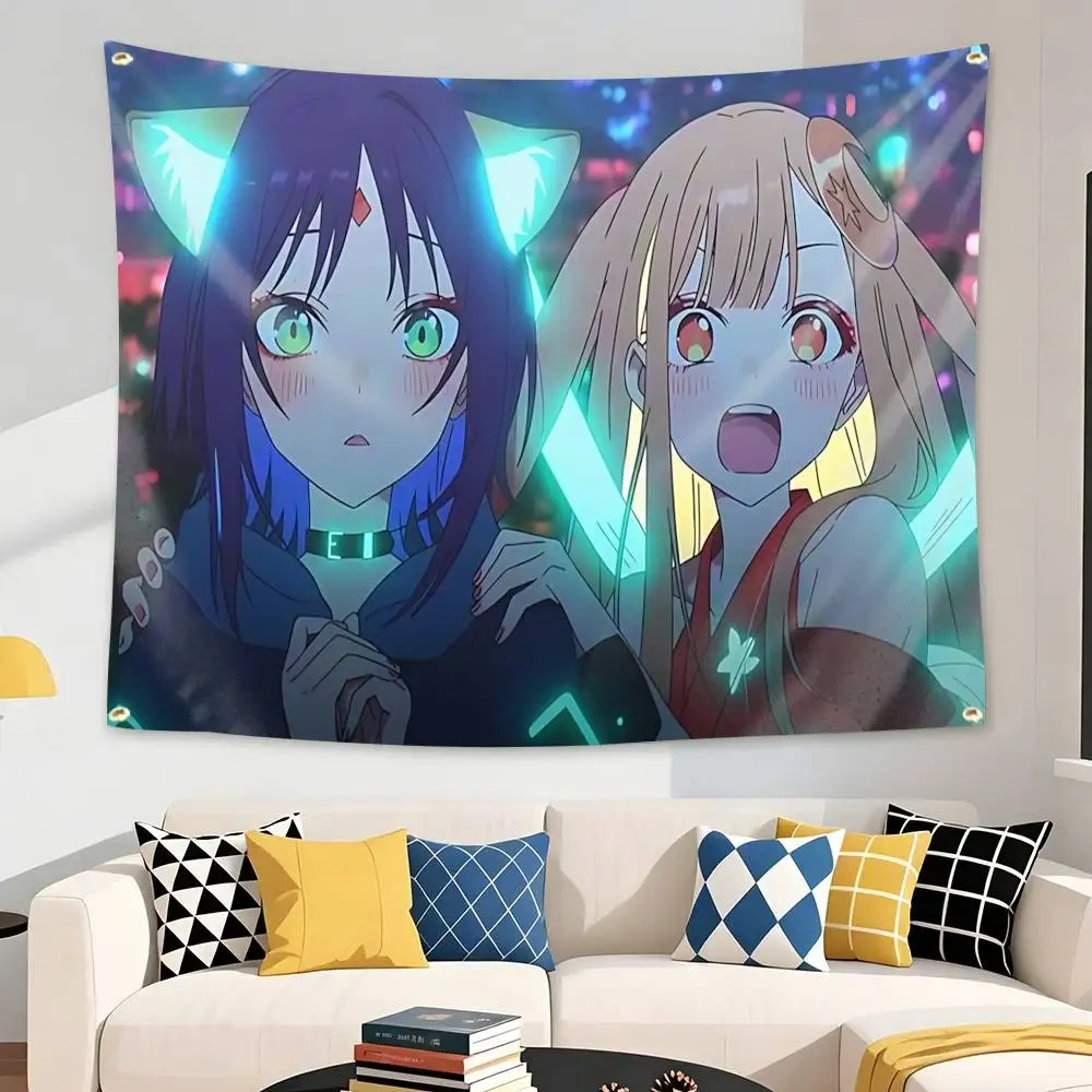 Manga Lunar Cosmic Princess Kaguya Flag Tapestry Banner for Bedroom Living Room Outdoor Camping