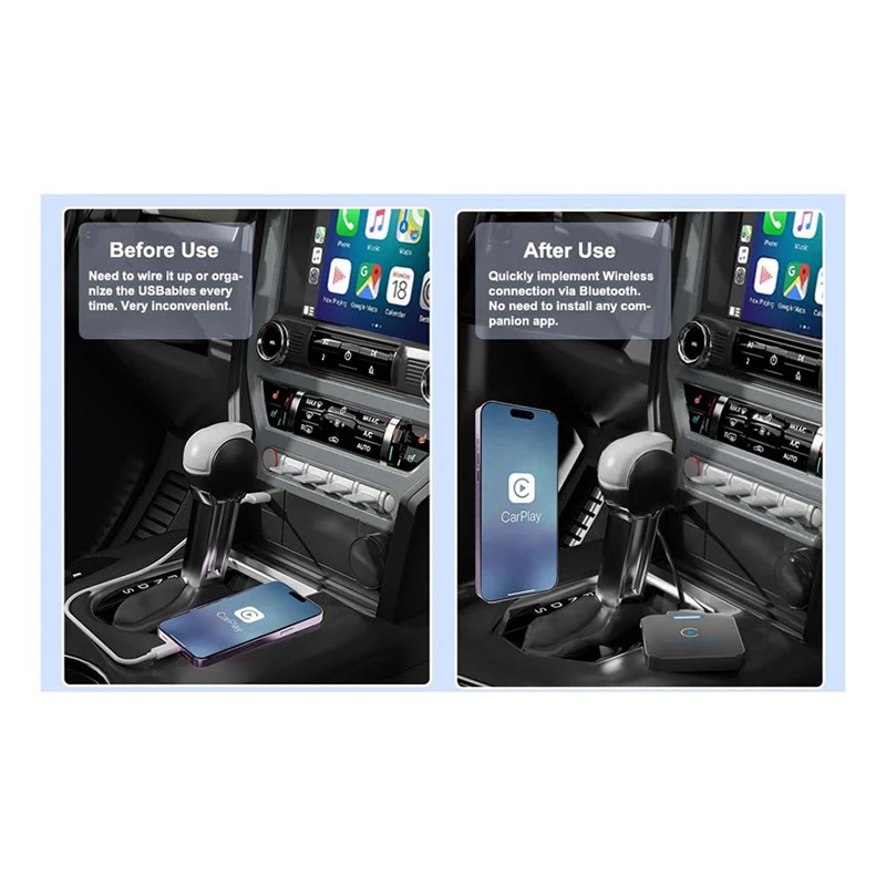 RISE-Carplay Wireless Adapter, Plug & Play Low Latency Wireless Apple Carplay, Auto Connected For Car Models From 2016