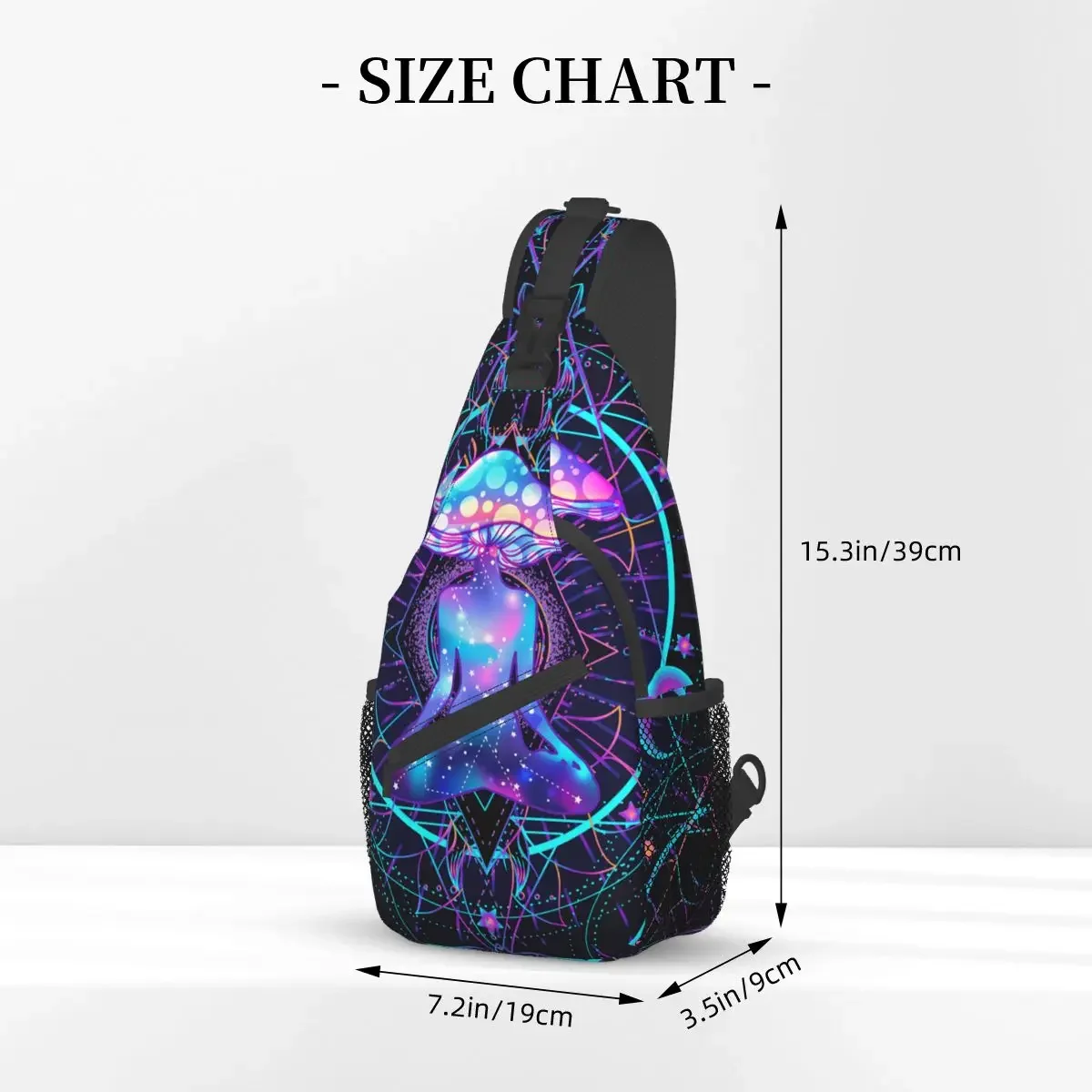 Magic Mushrooms Crossbody Chest Bags Psychedelic Pattern Pockets Travel Pack Messenger Sports Teens Shoulder Bag Unisex