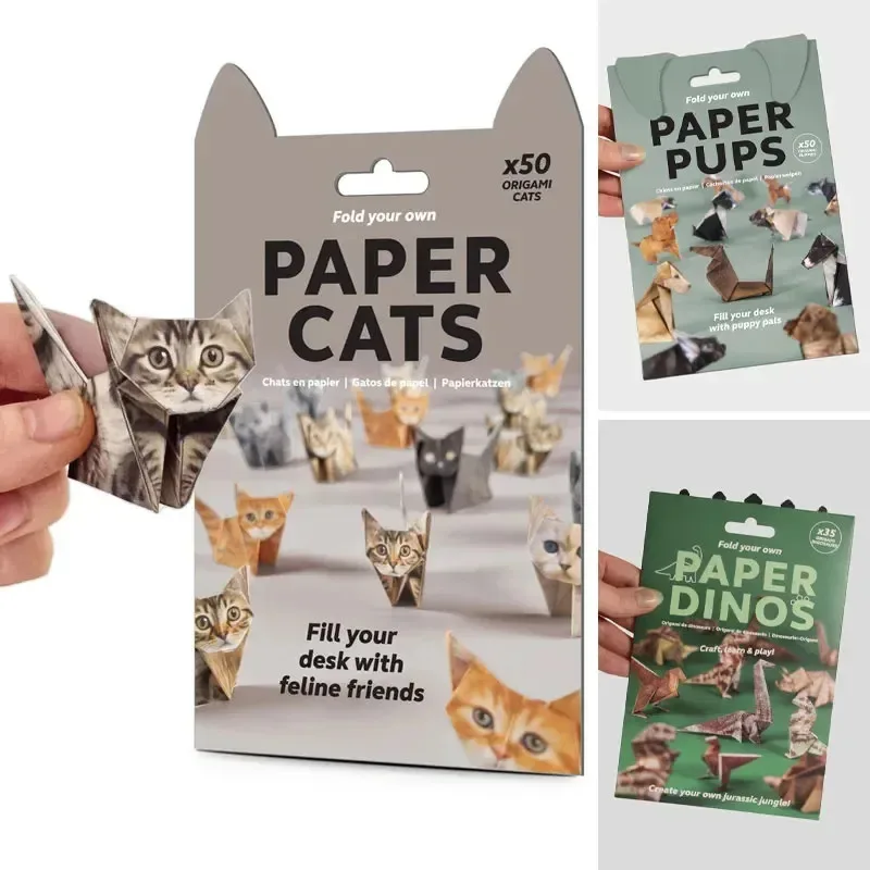 50枚入り クリエイティブDIY折り紙 動物折り紙セット 猫 - Art Craft Dinosaurs のレビューと価格