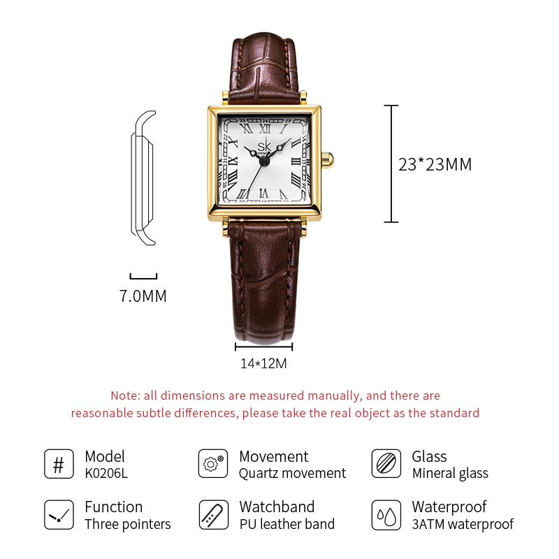 Shengke New Design Ladies Quartz Watches Fashion Square Elegant Women Wristwatches Top Luxury Leather Strap Female Gifts Clock