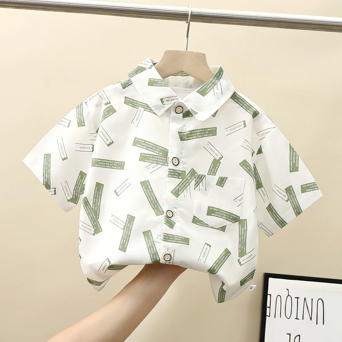 90-170cm Children Girl Short sleeved Shirts Summer Boys Summer Clothes Thin Baby Shirts  Cotton Tops 2023 New Korean Version