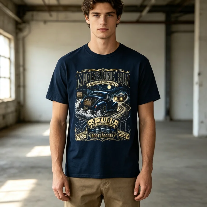 Moonshine Run Vintage T-Shirt - Women Fashion History ulasan dan harga
