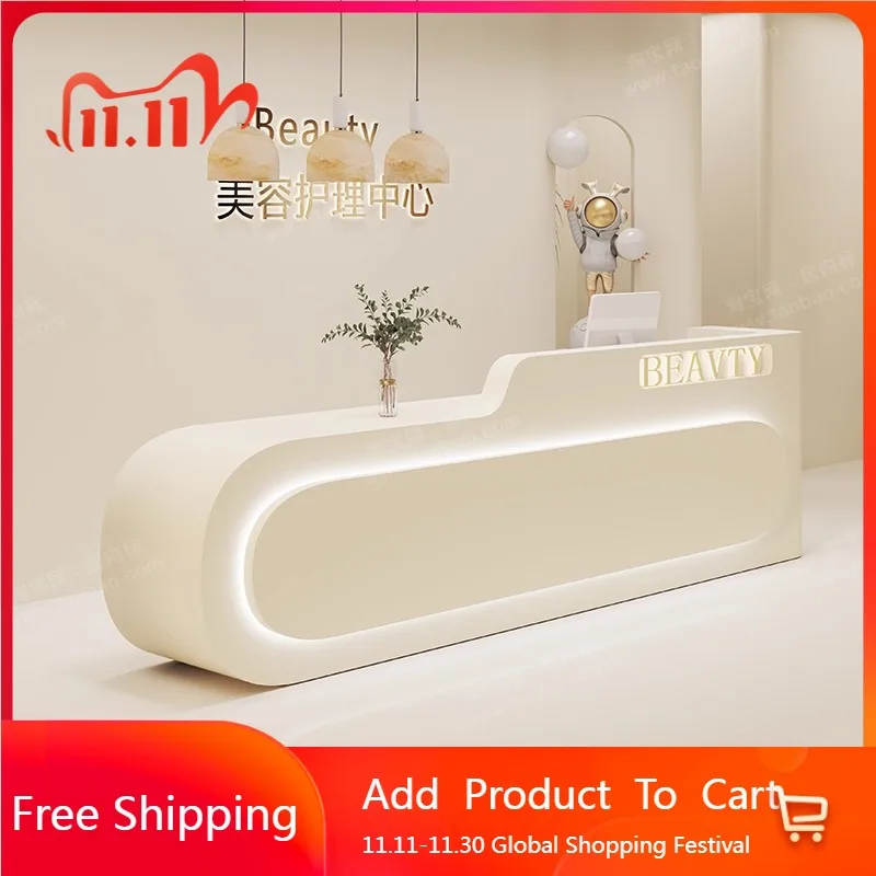 

Luxury Beauty Reception Desks Modern Shop Aesthetic Company Desks European Display Unique Comptoire Accueil Trendy Furniture