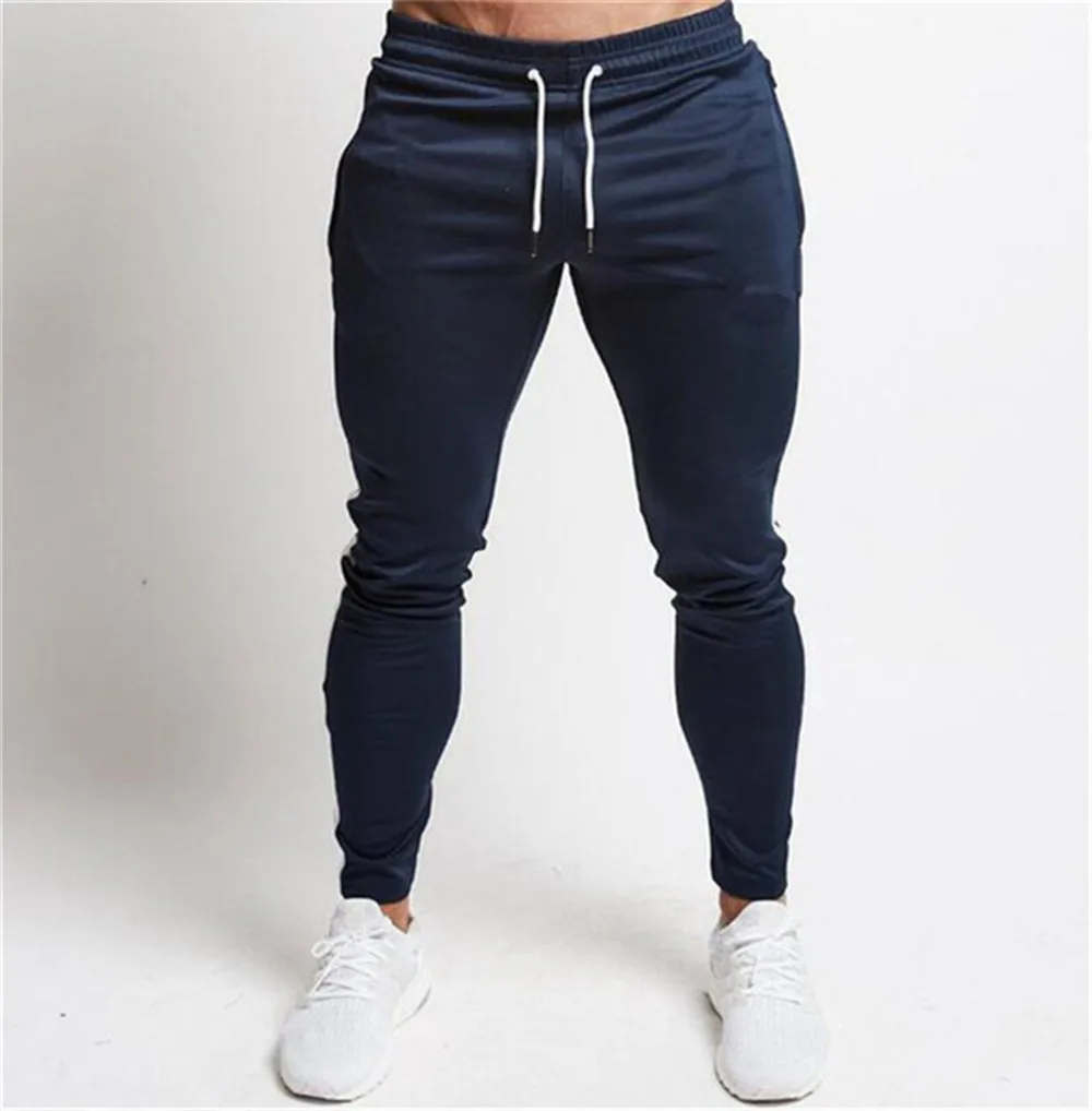 Pantalones largos informales para hombre, pantalón de chándal de color puro para correr, Fitness, entrenamiento, 2023