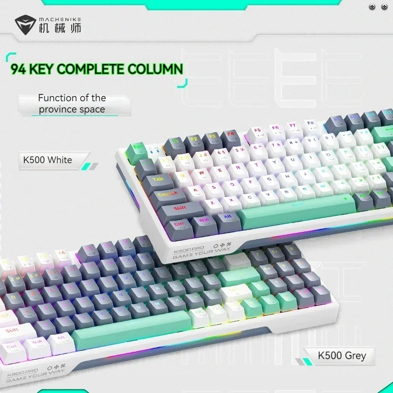 Imagem -04 - Três Modos Teclado Mecânico Gaxeta Estrutura Chave Completa Hot Plug Jogo de Escritório Acessórios Teclado Rgb Presente do Menino 2024 Novo K500pro