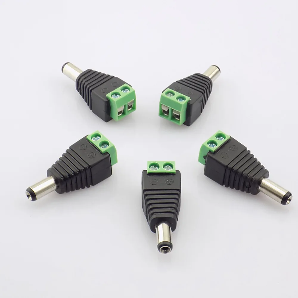 1pcs 5.5 x 2.1mm DC Power Male Jack Connector Plug DC Male Adapter BNC Connector for CCTV Camera led lighting strip