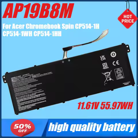 11.61V 55.97WH AP19B8M Laptop Battery for Acer Chromebook Spin ConceptD 3 Pro CN315-72P CP514-1WH SF313-51N CP514-1HH CP514-1H