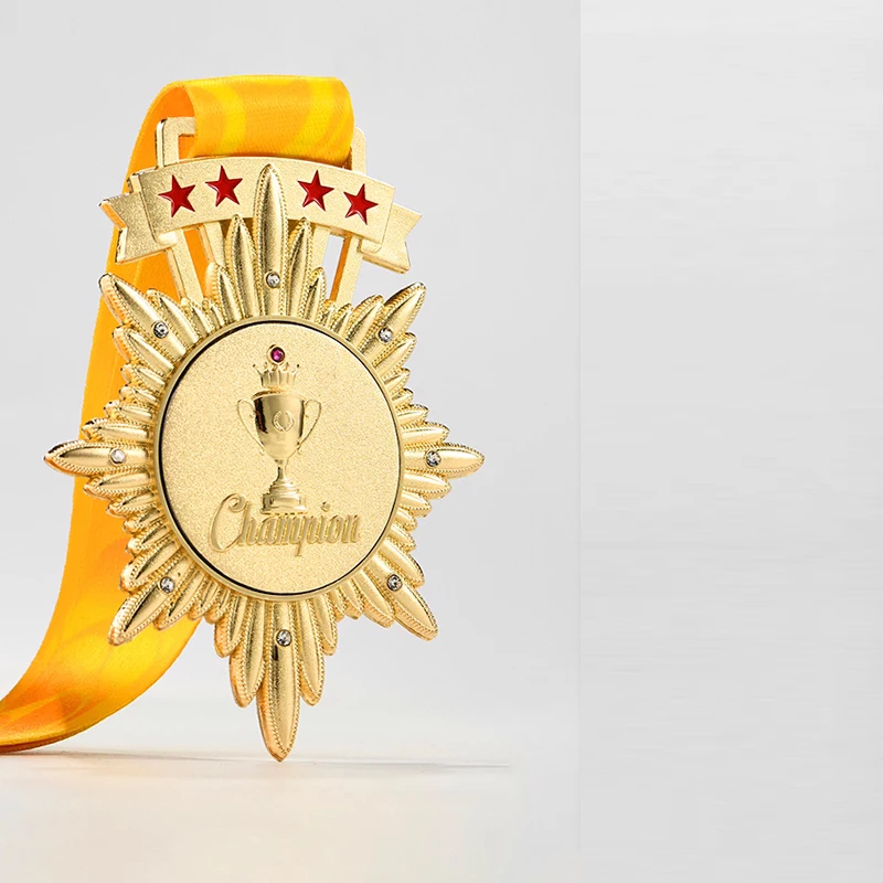 Customization High-end Metal Medal Creative Running Competition Souvenirs Award Gift Box Hanging Around the Neck Decoration, 2Pc