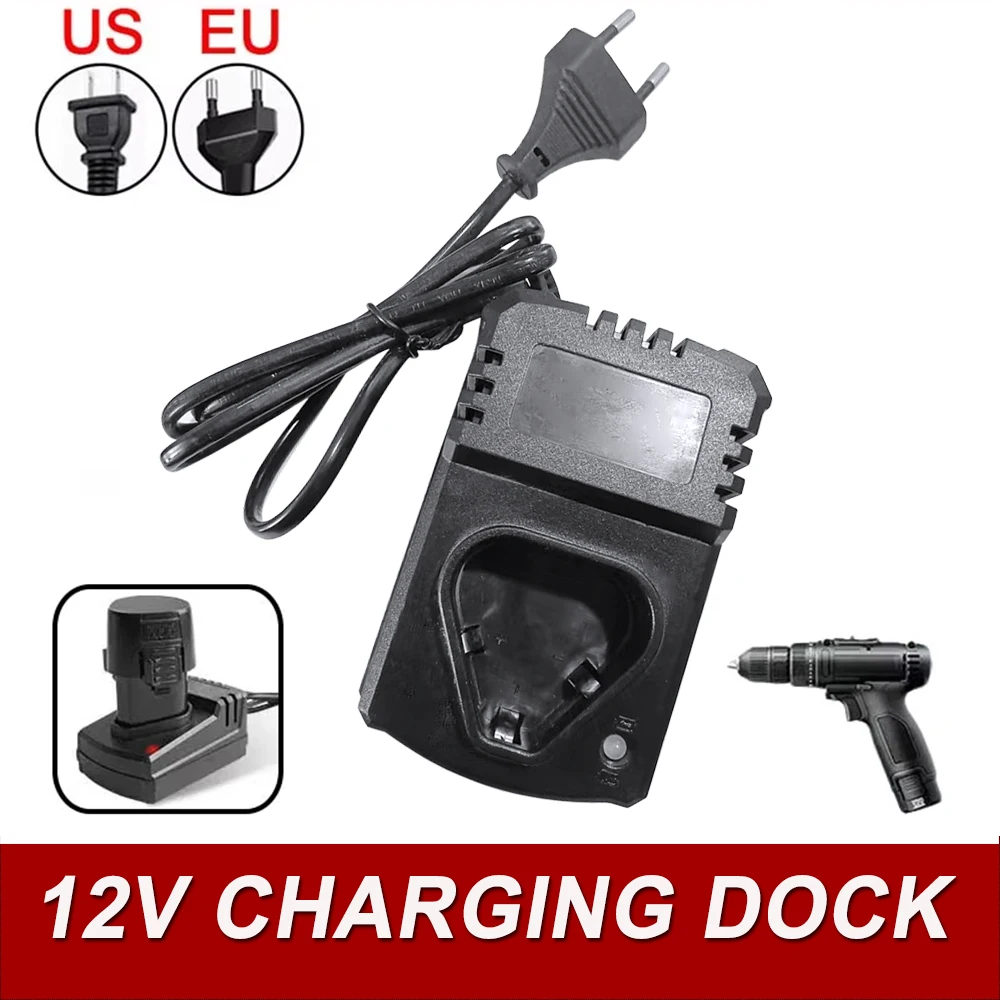 1PC 12V Universal Electric Drill Charger DC US/EU Li-Ion Rechargeable Charger Support 110-240V For Hand Drill Electrical Wrench