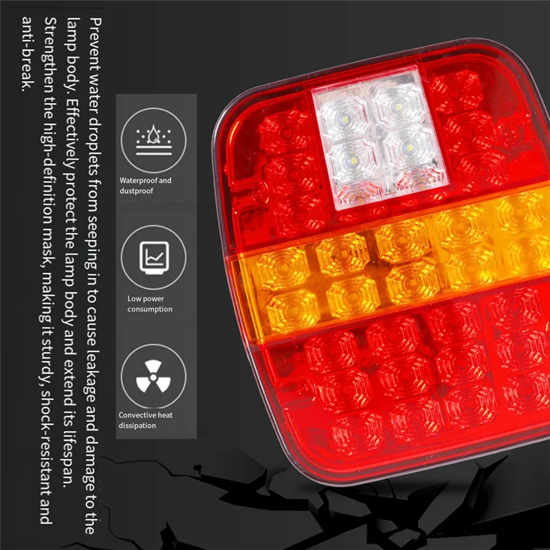 

For Ford Jeep Wrangler CJ YJ JK 12V 24V Truck Trailer Rear Brake Stop Turn Tail Light License Plate Lamp Bus Lorry Van