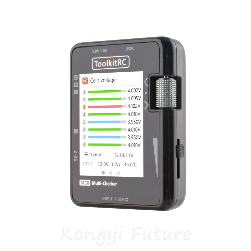 ToolkitRC MC8 Battery Smart Multi-Checker Balancer Receiver Signal TesterwithQuick Charge Function for RC FPV Drone LiPo