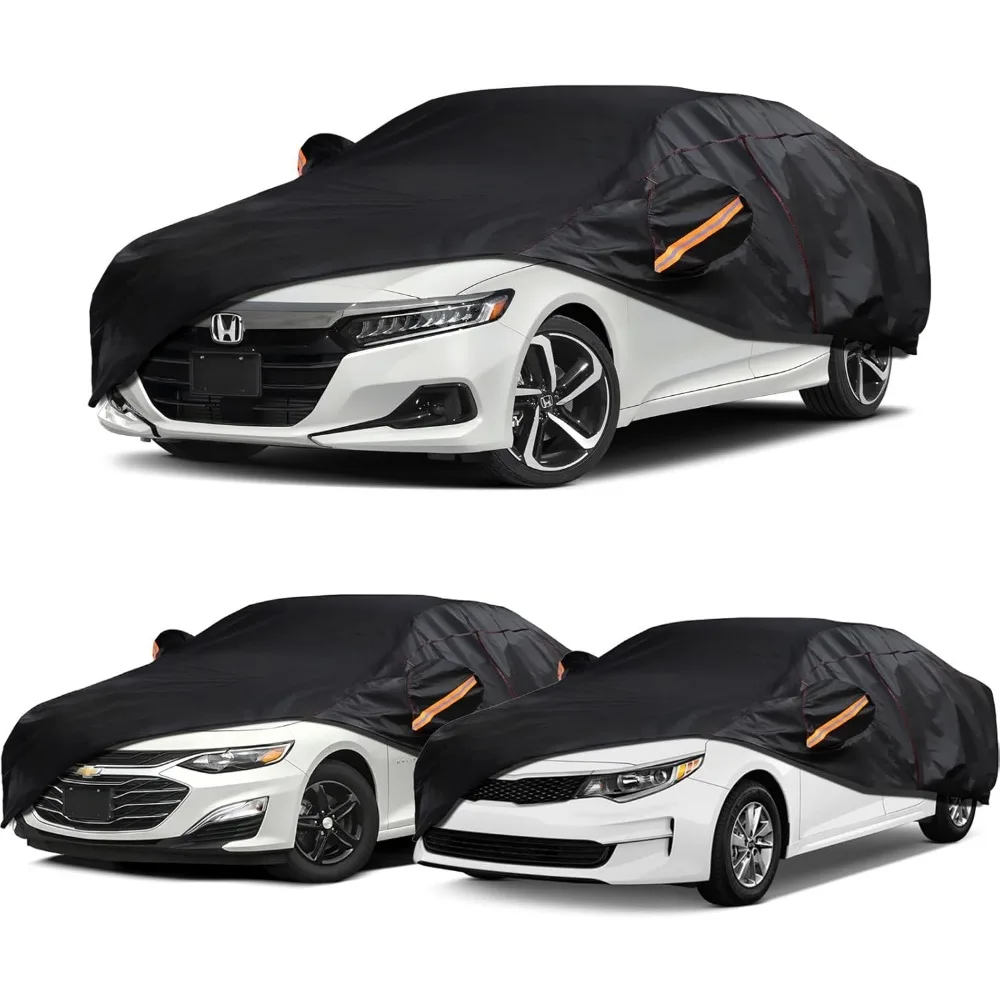 

Custom Fit Car Cover for Honda Accord, Chevy Malibu, Kia K5/Optima - 6-Layer Heavy Duty with Cotton Liner