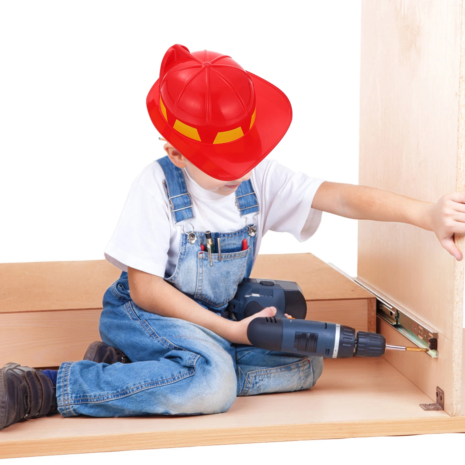 

Hard Hat Firefighter Toys Fireman Hats Decorate Costume for Kids Red Cosplay Child