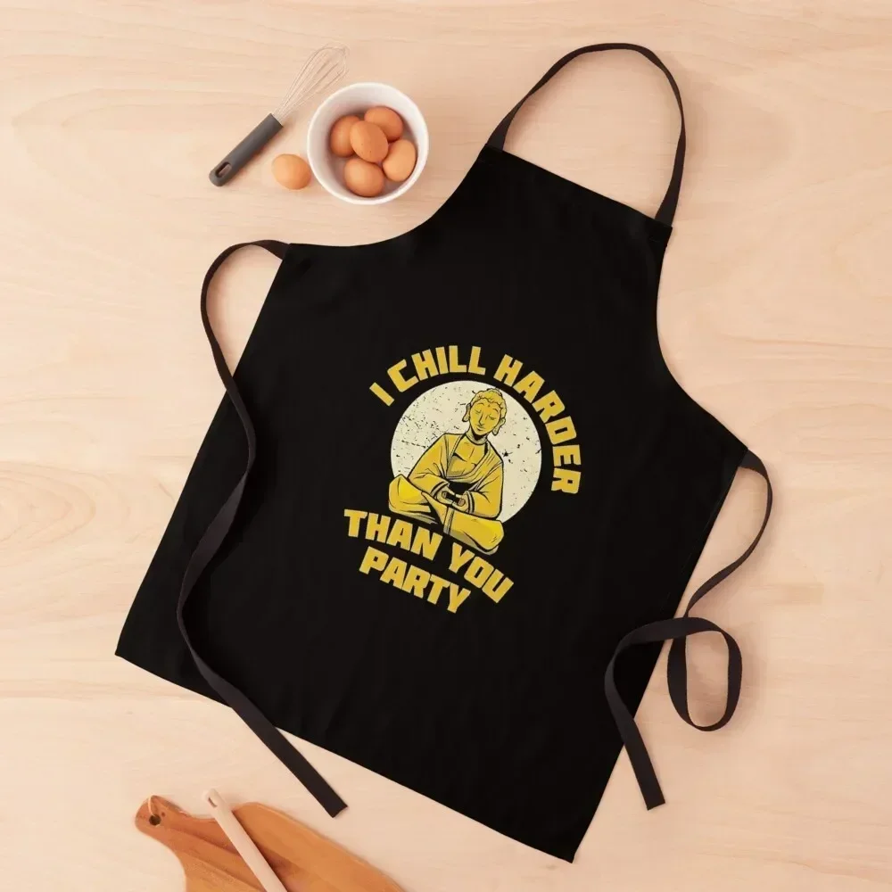 

I chill harder than you party Apron Men kitchen kitchen utensil Smock for hairdressing women's work Apron