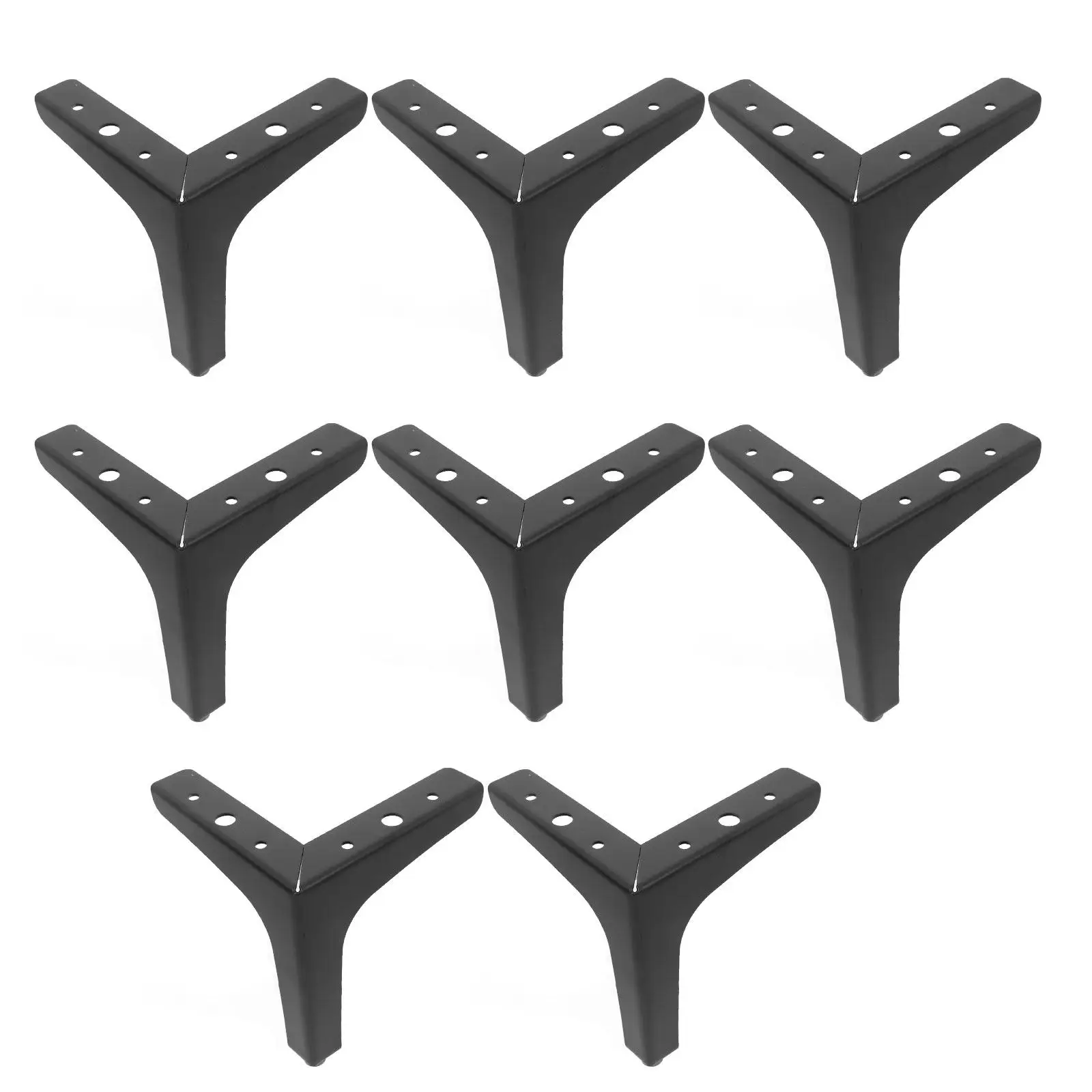 8Pcs Metal Furniture Feet Heavy Duty Replacement Sofa Leg Cabinet Legs Coffee Table Sofa Risers Stable Support Black Iron